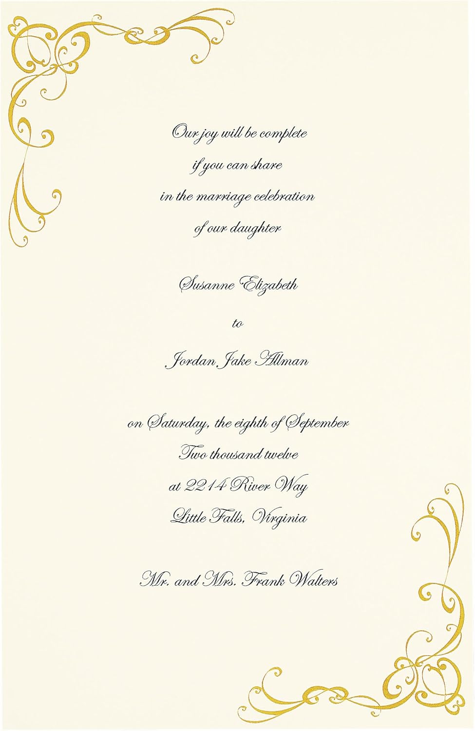 Wilton 50Pack Scrollwork Invitation, Gold Home & Kitchen