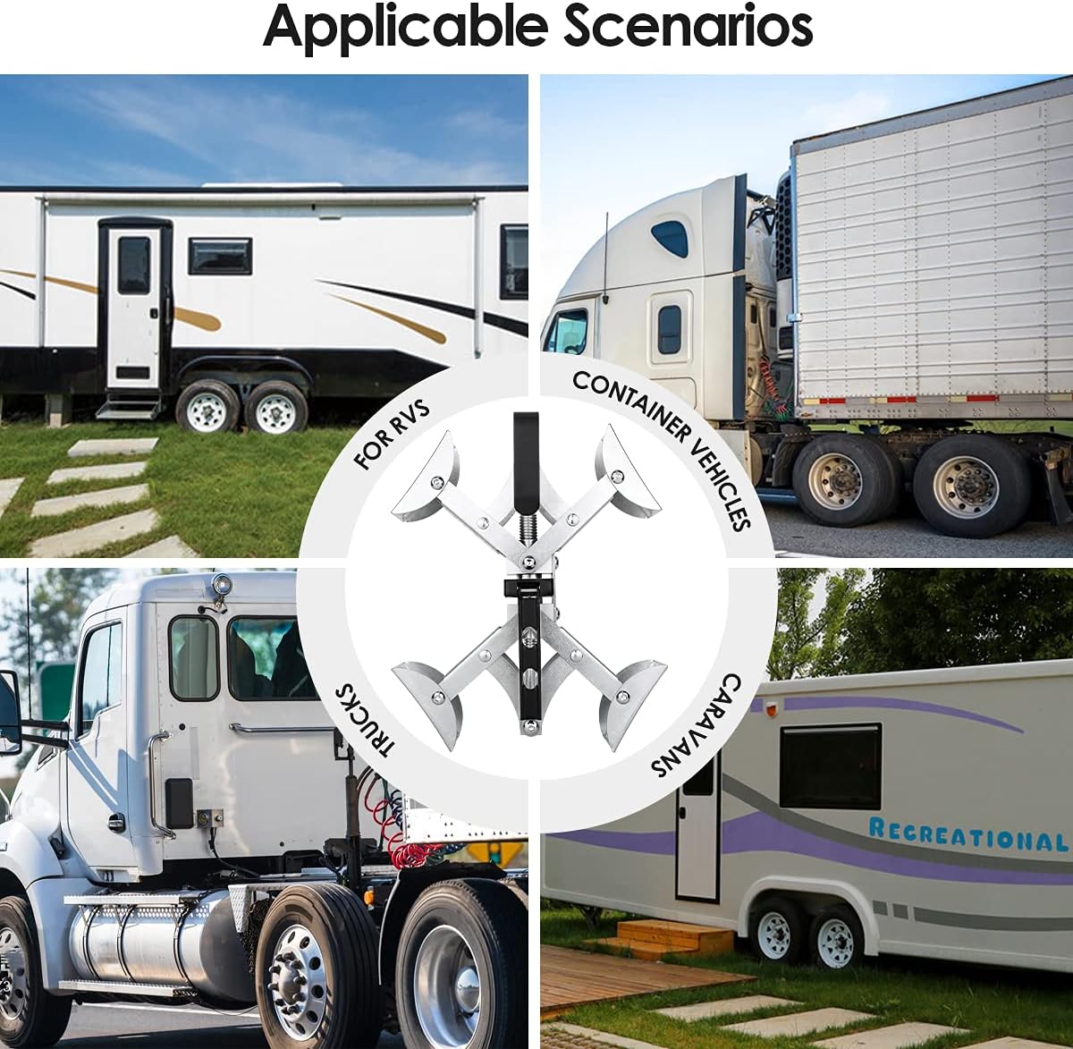 Limited Discount Mryitcal Wheel X Chock, RV Wheel Chock Stabilizers with Quick Integrated Wrench,Open 3.5'' to 10'' for RV Campers Trailers Truck,2 Pack