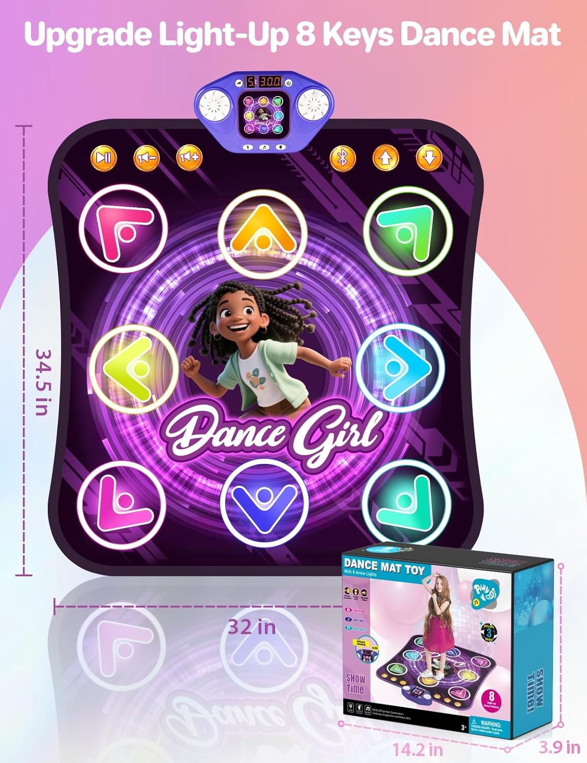 Dance Mat Toys for 3-12 Year Old Kids, Bluetooth Dance Pad with Light-Up 8 Keys,Interactive Dance Game with 4 Modes,Built-in Music&Non-Slip,Christmas Birthday Gift for Girls,Boys - Image 6