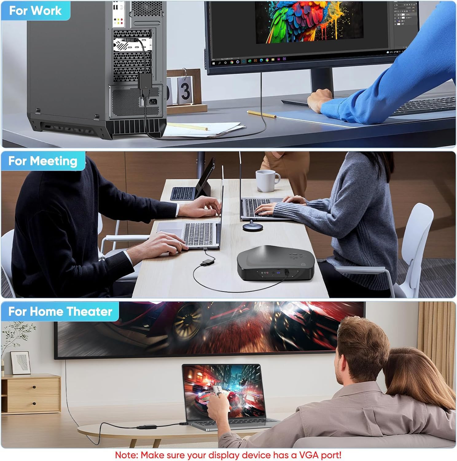 Paquete de 30 adaptadores HDMI a VGA, adaptadores unidireccionales HDMI a VGA macho a hembra chapados en oro para monitor, proyector, HDTV, laptop, computadora, computadora, Chromebook, Roku