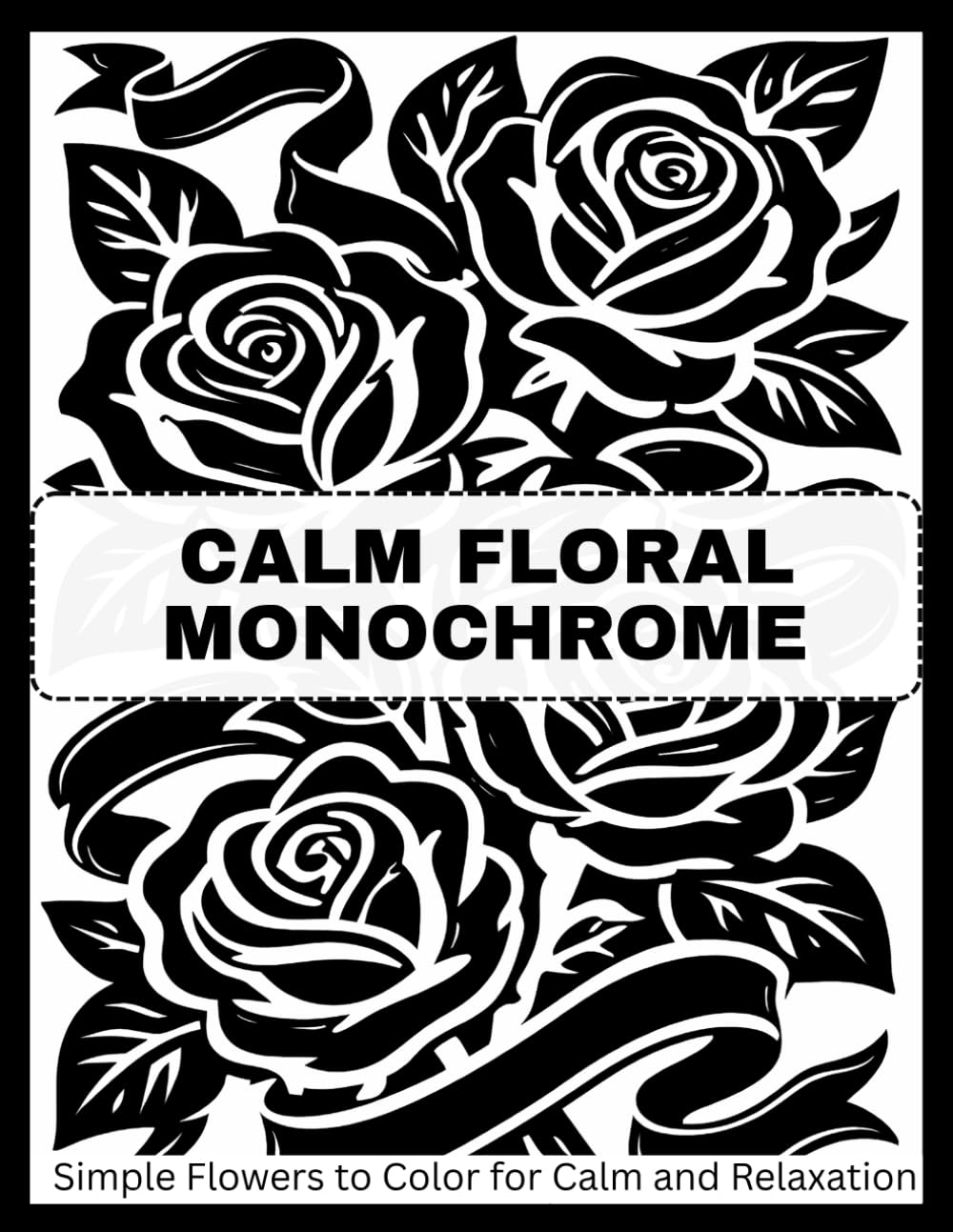 Calm Floral Monochrome: Simple Flowers to Color for Calm and Relaxation (Monochrome Coloring Books)