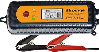 Car Battery Charger, Mroinge 5A 6V/12V Fully Automatic Smart Charger, Battery Maintainer, Trickle Charger and Battery Desu...