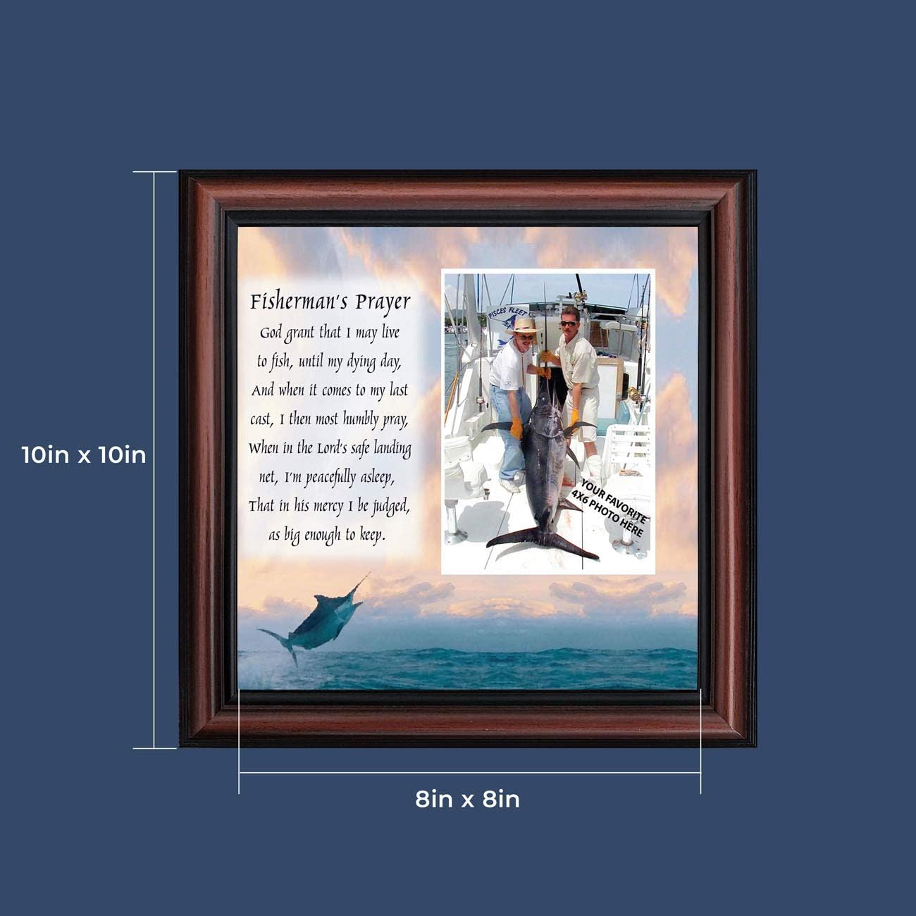 Deep Sea Fisherman’s Prayer, Personalized Fishermen's Gifts for the One You Love, Fishing Décor Picture Frame 9702W