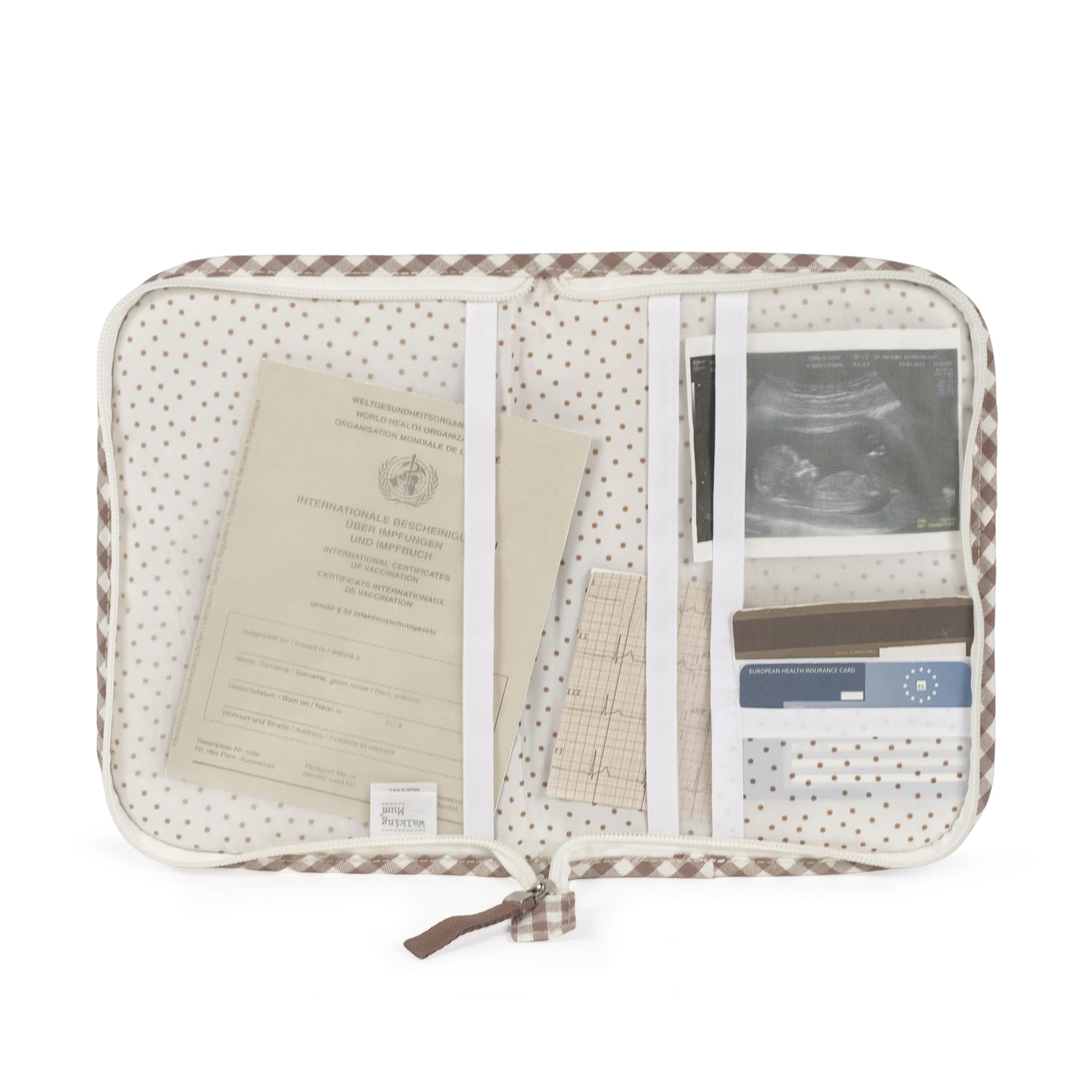 Portadocumentos bebé Praliné de Walking Mum (Vichy Moka)