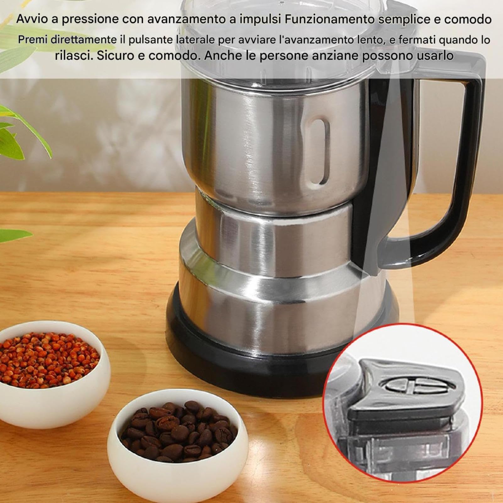 Macinacaffè Elettrico/macinacereali – Macinacaffè In Acciaio Inossidabile, Macinaspezie Elettrico Per Uso Domestico | Macinino A Secco, Tritatutto Per Cereali, Riso E Spezie