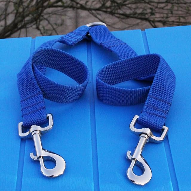 Foto 7 de 7 de Cuerda doble correa de perro hebilla de metal resistente al desgaste nailon perro mascota cuerda de tracción…