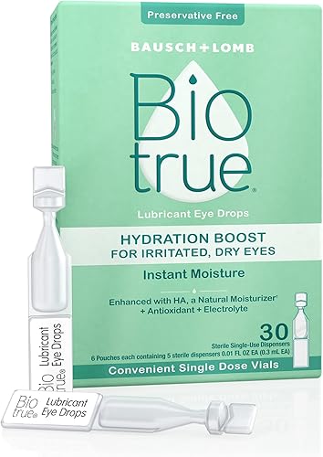 Biotrue Hydration Boost, Gotas para los ojos sin conservantes para ojos secos, hidrata instantáneamente, rehidrata, apto para lentes de contacto,