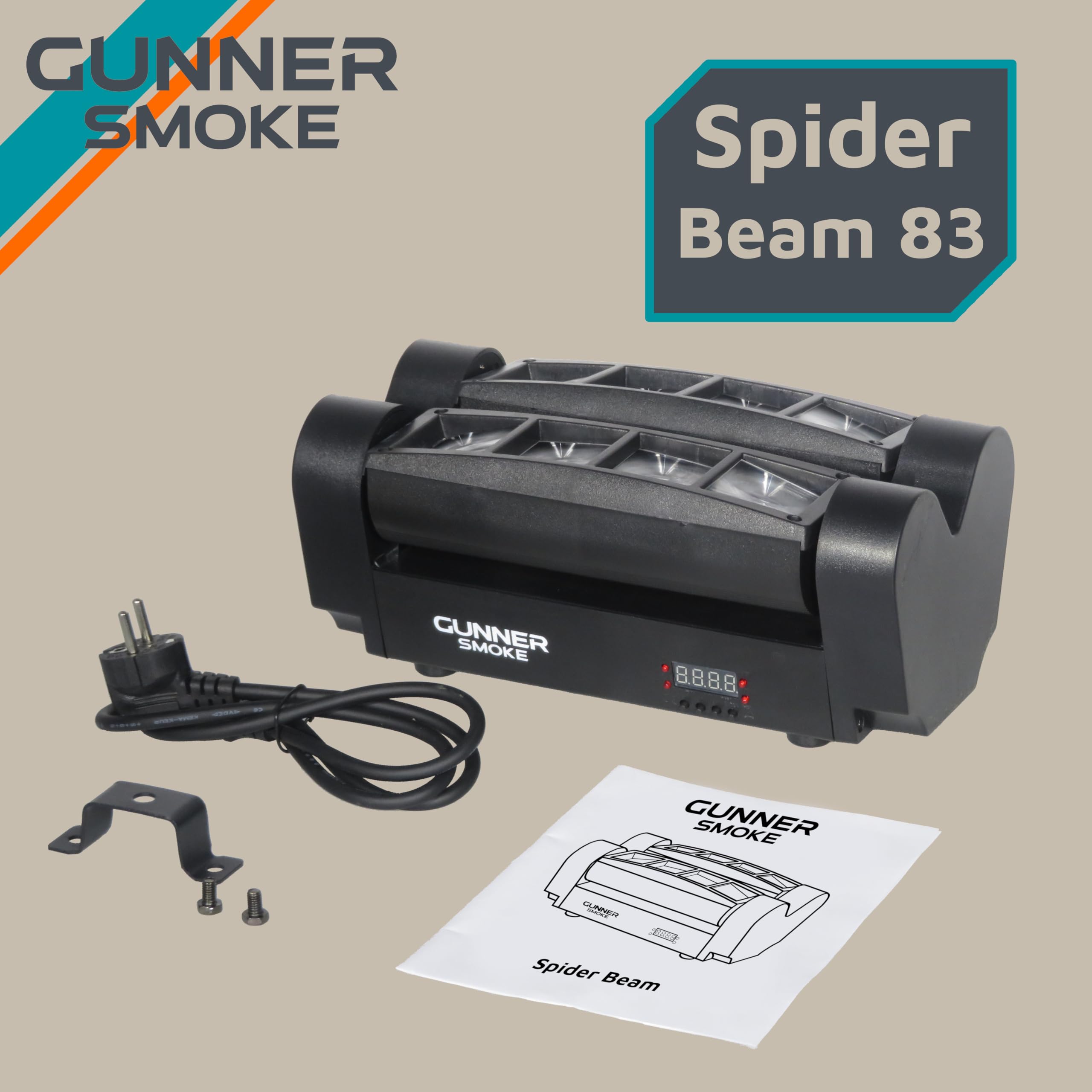 Efekt Spider Beam z LED RGBW i sterowaniem DMX - Światło imprezowe, stroboskop pająka, projektor aktywowany dźwiękiem do barów, klubów, dyskotek, imprez, DJ-ów i wesel.