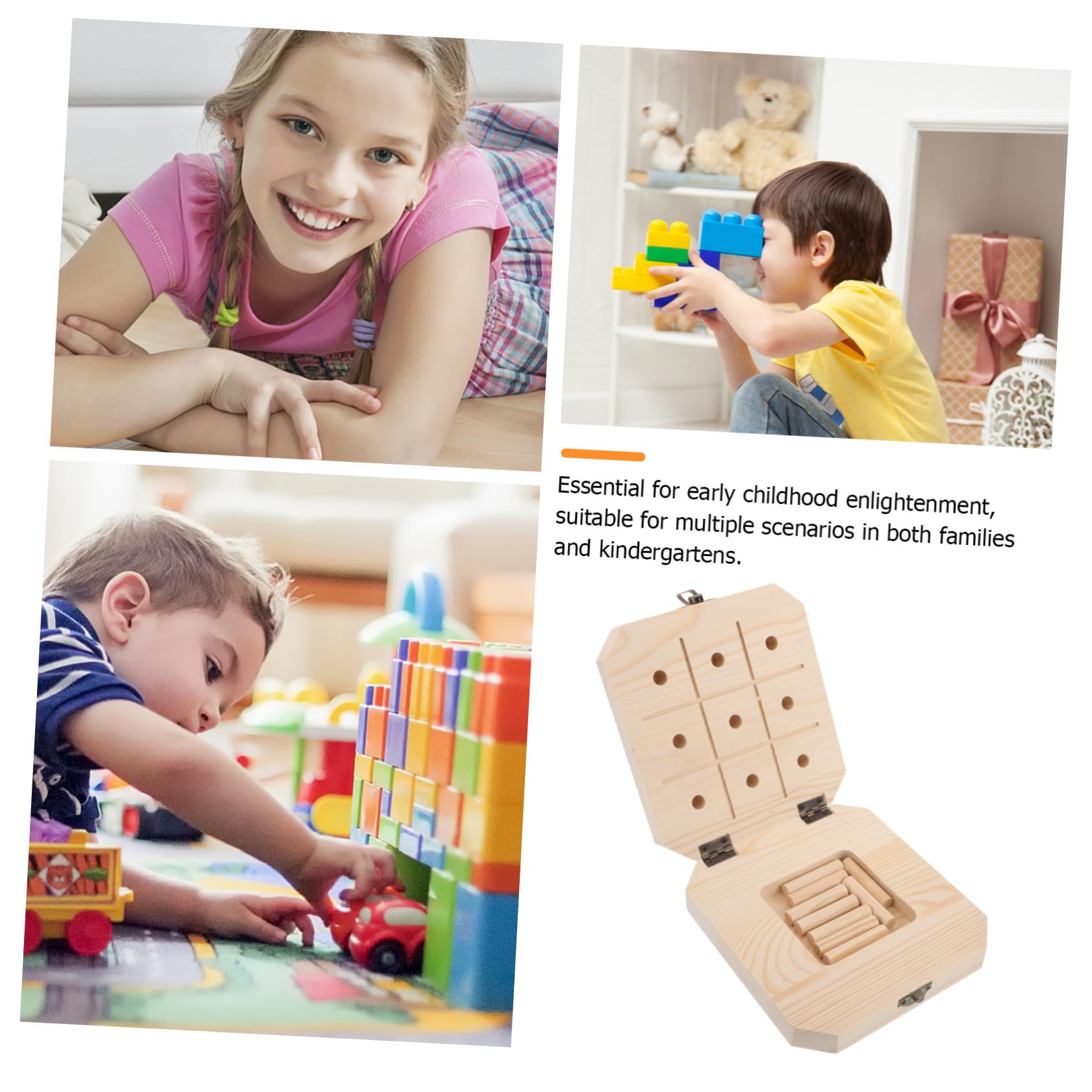 ORFOFE Juguetes Montessori de Madera para Niñas Años Tablero Sensorial Táctil con Bloques Apilables Herramienta Educativa para Desarrollo Motriz y Aprendizaje Preescolar