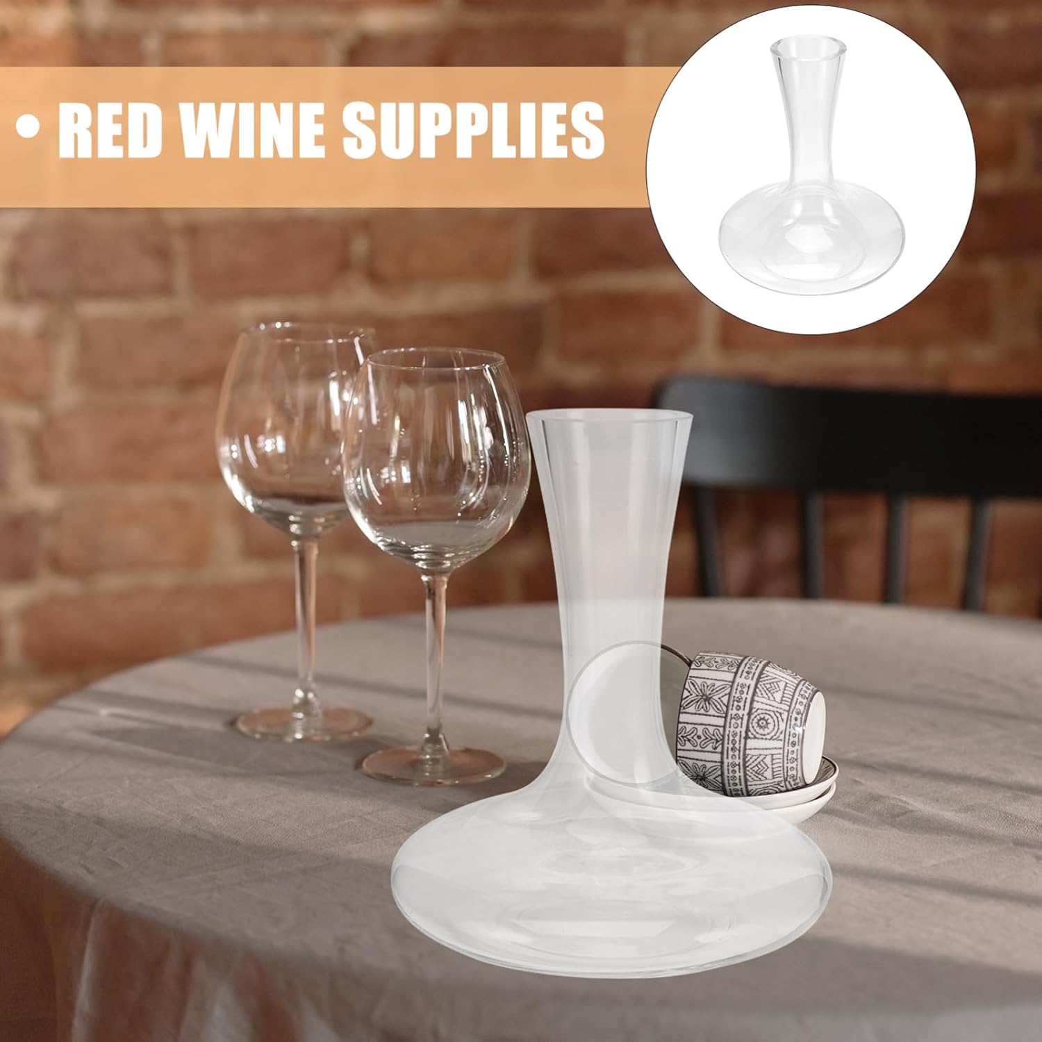 Glass Wine Decanter Handle Elegant Handheld Liquor Divider for Red Wine 1.5L Capacity for Entertaining and Home Use