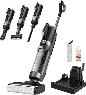 M3 Combo Wet Dry Vacuum Cleaner, 4-in-1 Cordless Vacuum Mop Combo for Multi-Surface, Lightweight & Handheld Vacuum Mop All in One with Edge Cleaning, Self-Cleaning & Hot Air Drying, Grey