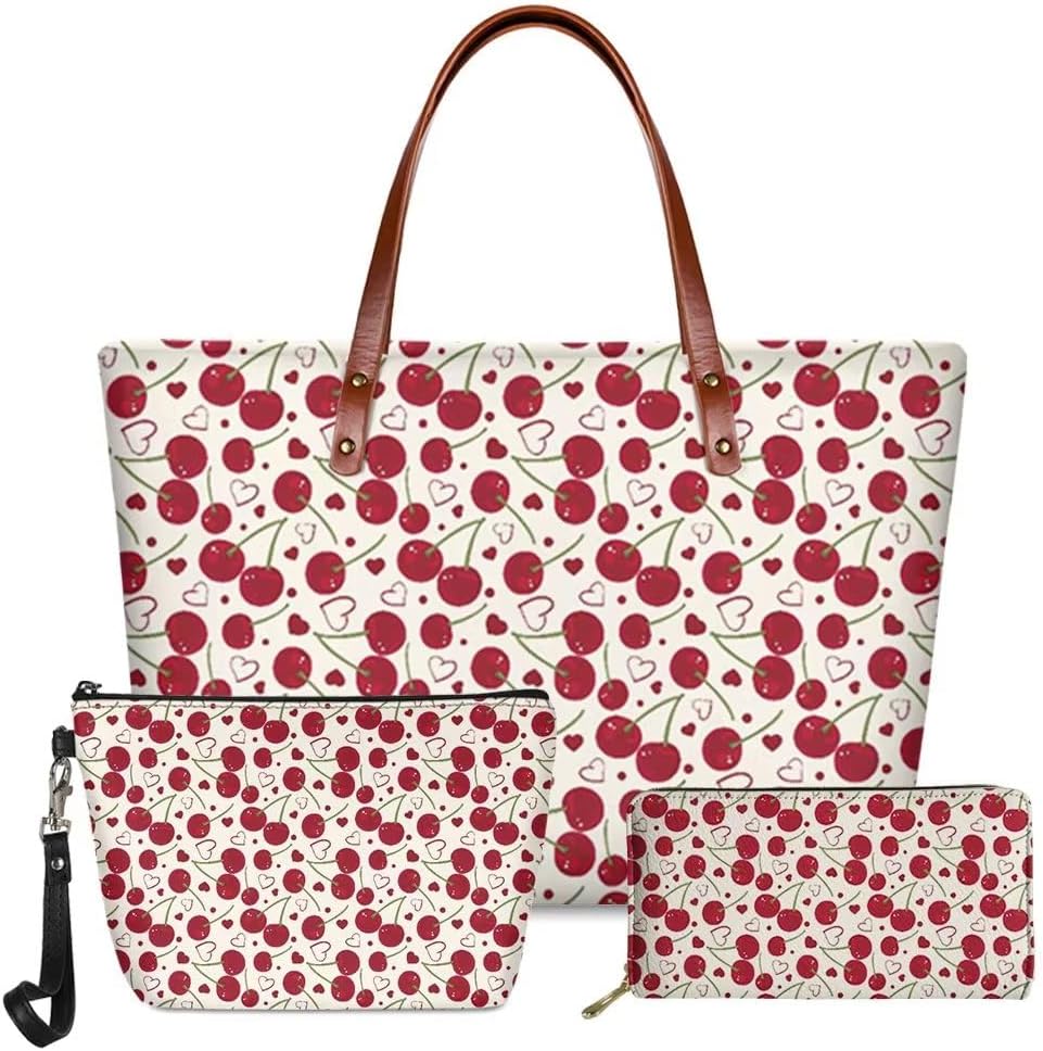 FKELYI Tote Bag for Women Top-Handle Bags Shoulder Beach Totes Matching Wallets and Make Up Pouch