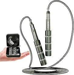 Corda de salto rápido - Corda de pular dobrável sem emaranhados para fitness, boxe e cardio - Cabo de PVC durável para homens e mulheres