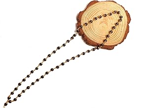 The Spiritual Living 100% Karungali Malai Original | 54 Beads | Natural Ebony Mala | BRASS | Unpolished Elastic Thread | Mala For Jaap - Meditation | Karungi | கருங்காலி மாலை |