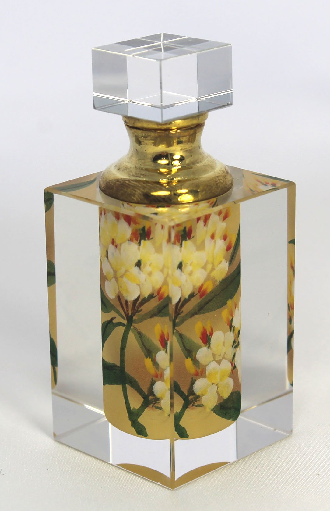 White Apple Tree Blossom Crystal Perfume Bottle