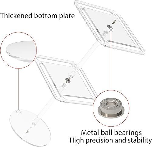 Miniatura 2 de Estante de exhibición de gafas de sol y lentes de acrílico giratorio de 360 - Organizador de mesa transparente de doble nivel para gafas