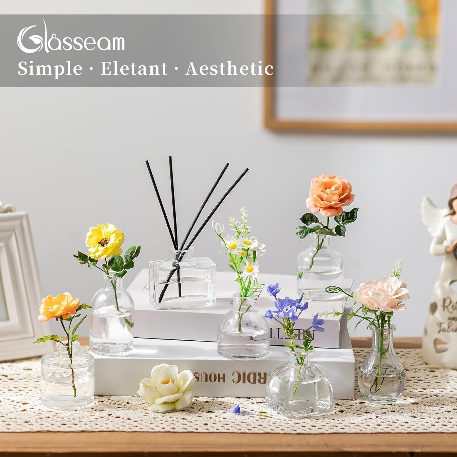 Glasseam Clear Glass Vases for Centerpieces: Mini Flower Vase Set 28Pcs Bud Vases in Bulk - Modern Small Vases for Home Room Wedding Party Dining Table Center Decor - Image 5