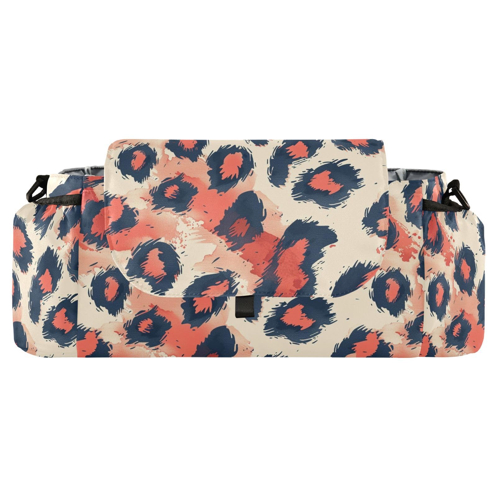 miaozhen Trending Leopard Fur Blush Red Black stroller bag organizer large caddy organizer tissue organizador para carreola accesorios para
