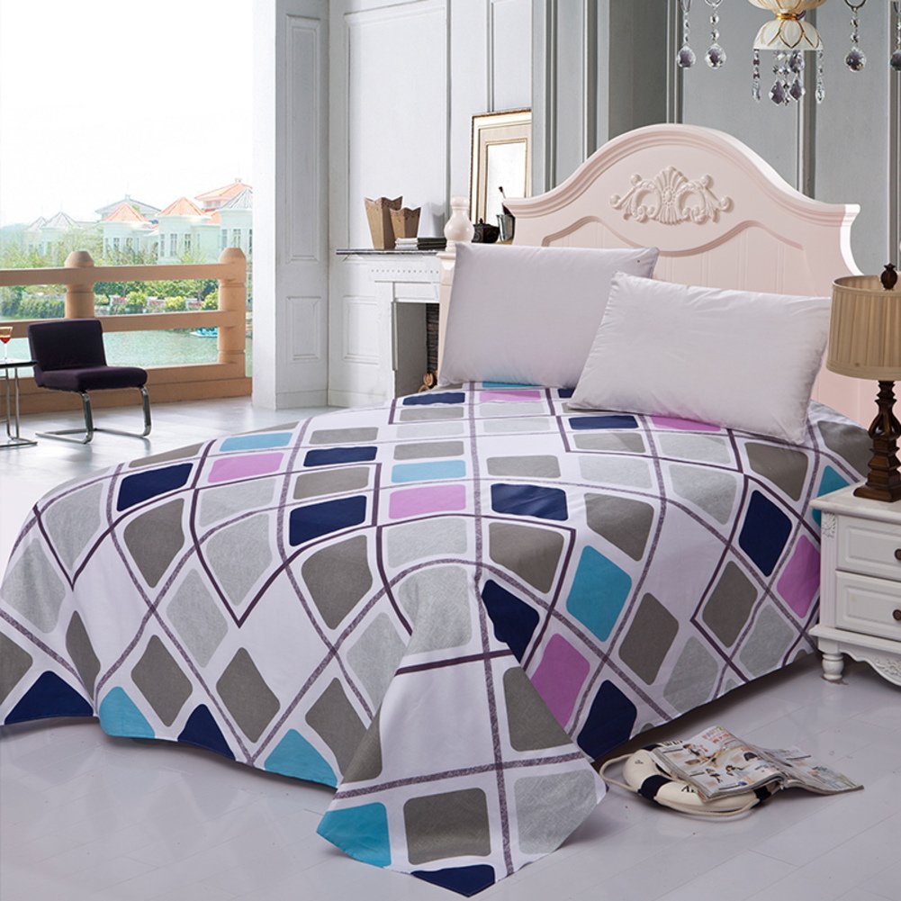 Drap en coton sergé chaud automne hiver pour lit de dortoir et chambre double 200x230 cm