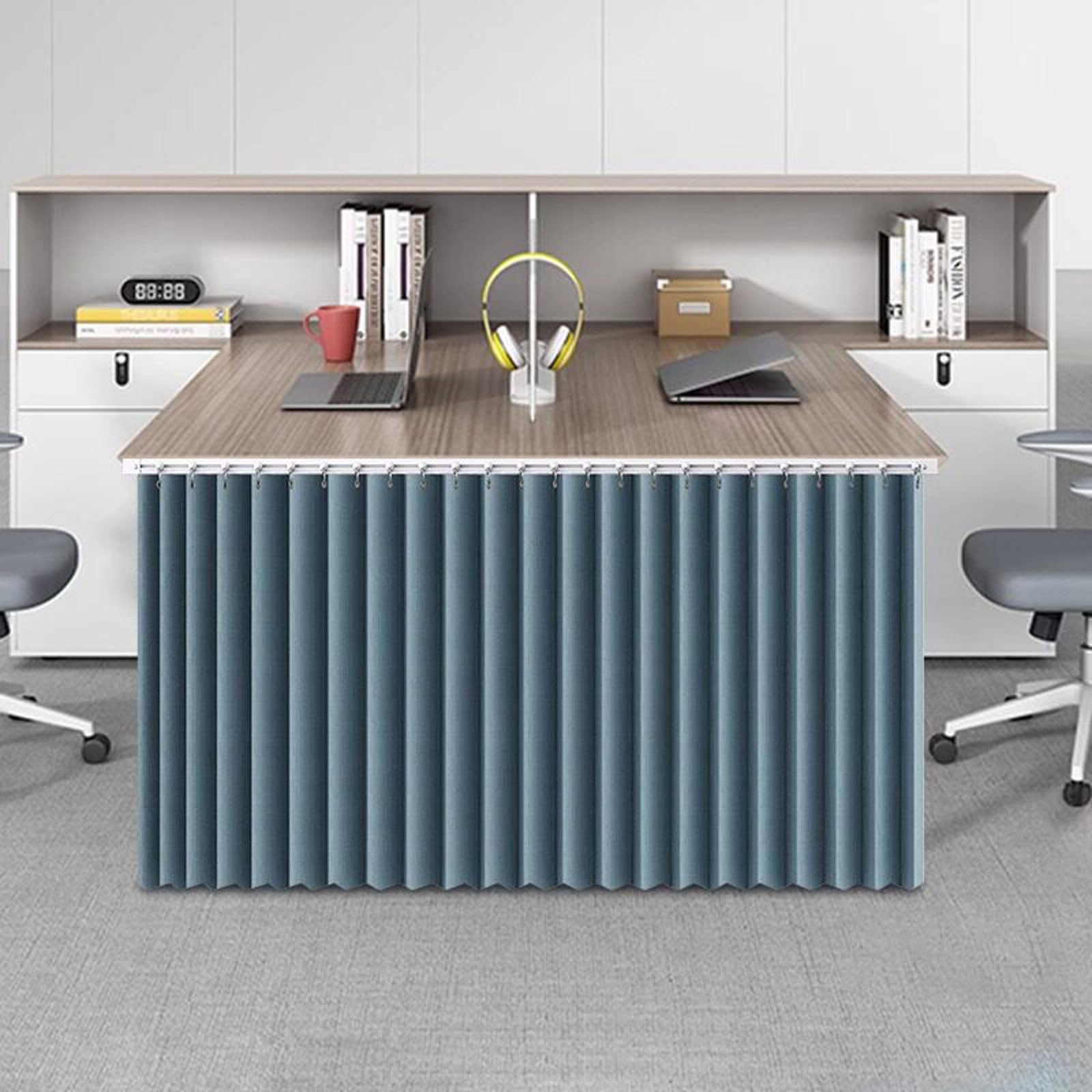 Store de fenêtre anti-poussière Worpace Slish en tissu doux sans perçage pour la maison