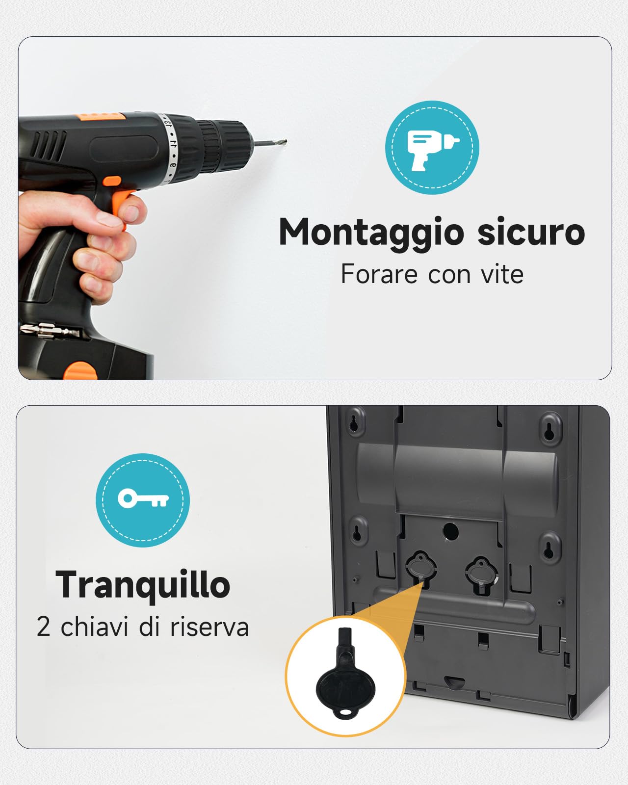 AIKE Dispenser Di Salviette Di Carta Allargato, 400-Fogli A Parete Per H2, H3, Foglio Piegati Z/V/C E Multifold (Dimensioni ≤25,2 * 11,5cm), AK5302H