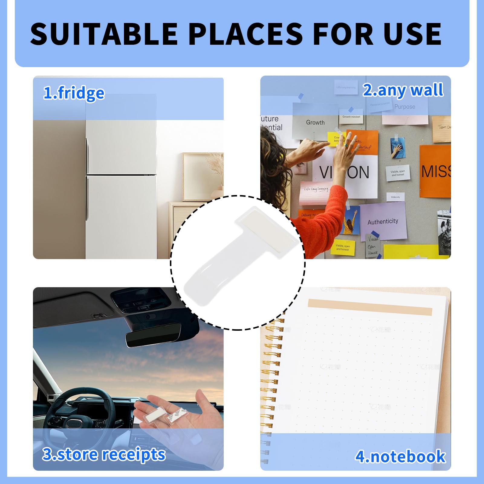 10 Unidades Porta para Auto, Clip Transparente de Parabrisas Coche, Portadocumentos para Auto, Soporte de Tickets para Coche, Pinza Adhesiva para Ticket Parking, Car Ticket Holder