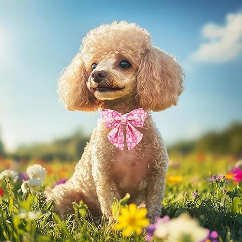 Miniatura 293 de Collar de perro con bandera estadounidense con pajarita, collar patriótico para perros pequeños, medianos y grandes, talla XS