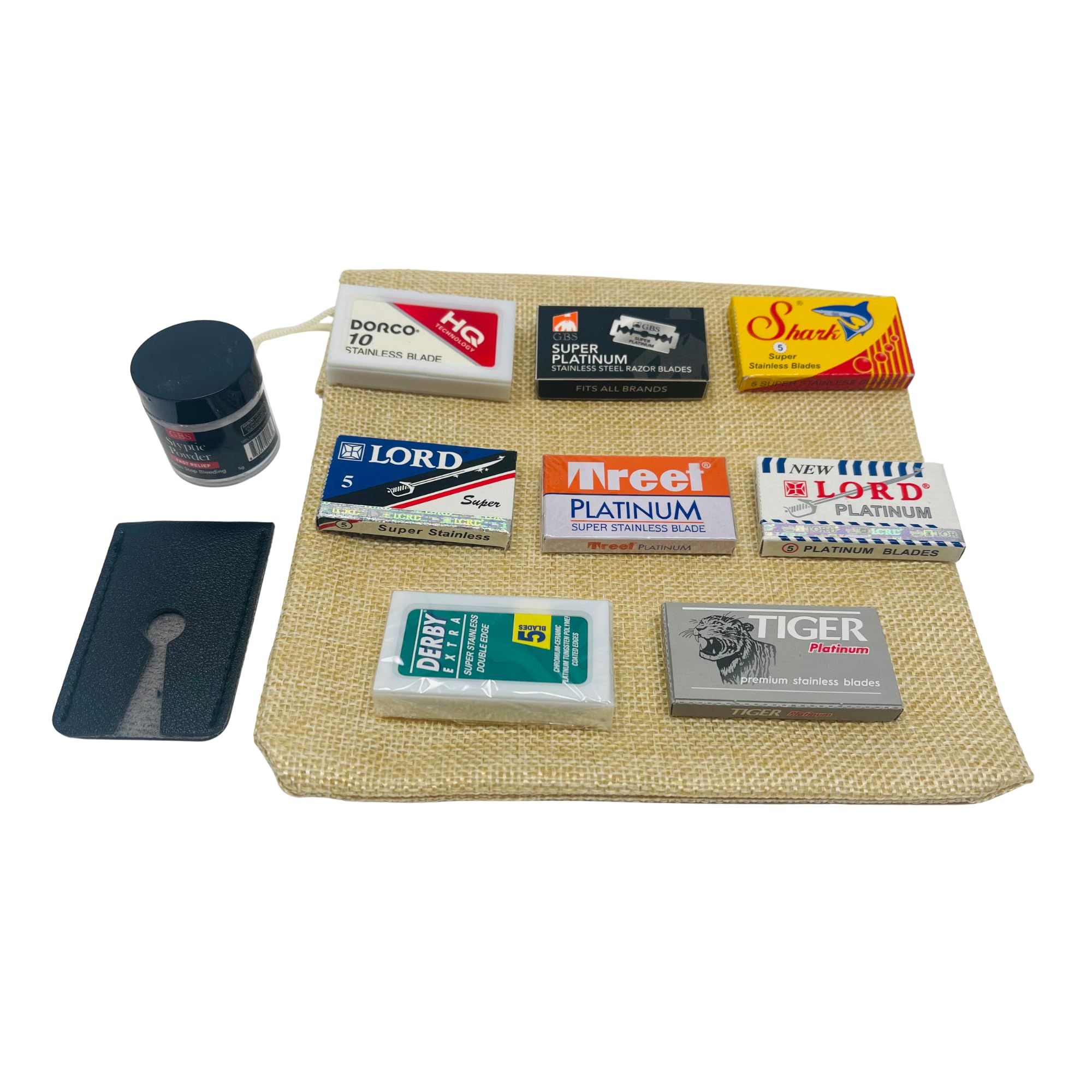 G.B.S Pack of 50 Double Edge Razor Blade and Alum Block