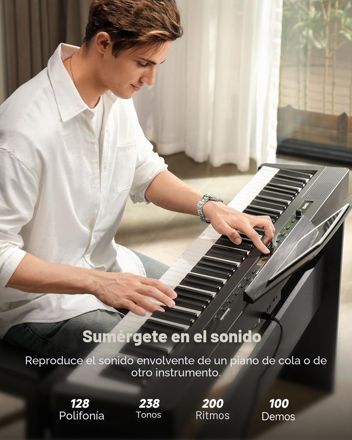 Donner DEP-16A Piano Digital para Principiantes de 88 Teclas de Tamaño Completo, Piano Eléctrico Portátil con Unidad de 3 Pedales