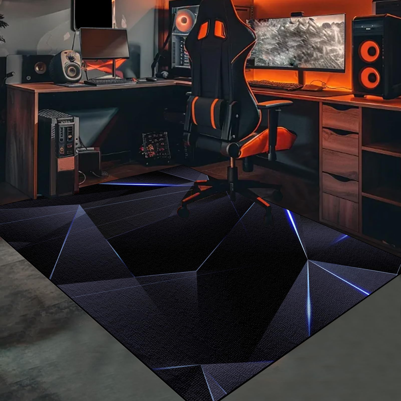 Tappeto Sedia Gaming, Tappeto Salvapavimento AntiscivoloTappeto per Sedia con Ruote, Ufficio Protettore del Pavimento, Tappetino Pavimenti per Parquet e Pavimenti Duri/Piastrelle 90 x 140 cm
