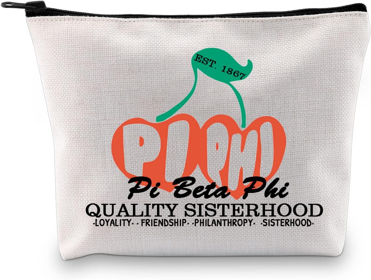 XYANFAPi B phi Makeup Bag Greek Letter Sorority Cosmetic Bag Greek Life Big Little Sorority Gift Bird Day Gift, QUALITY SISTERHOOD, Fashion