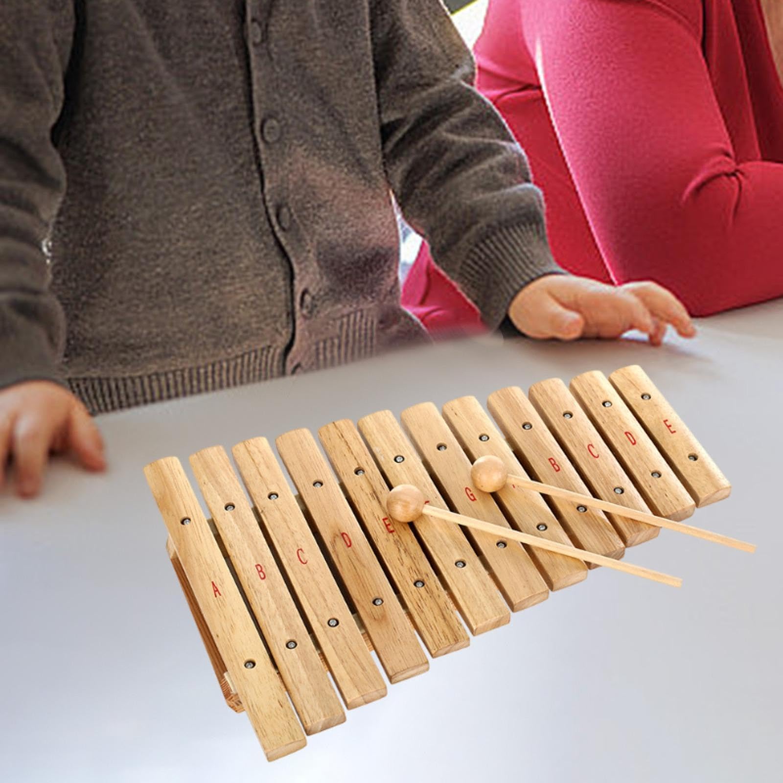 Xilófono Infantil, Juguete Educativo de Madera, Herramienta Musical para Desarrollo Motor, 12