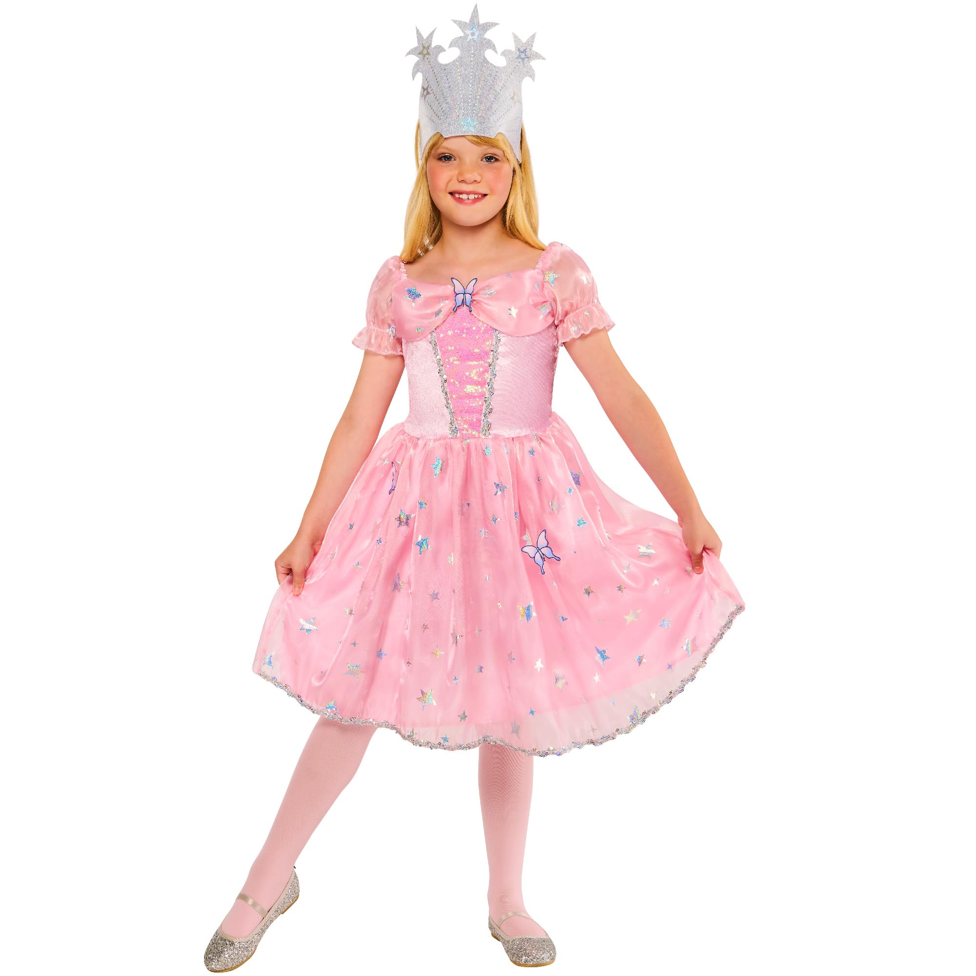 Rubies Official Wizard of Oz Glinda Costume, Kids Fancy Dress, 5-6 Years Halloween