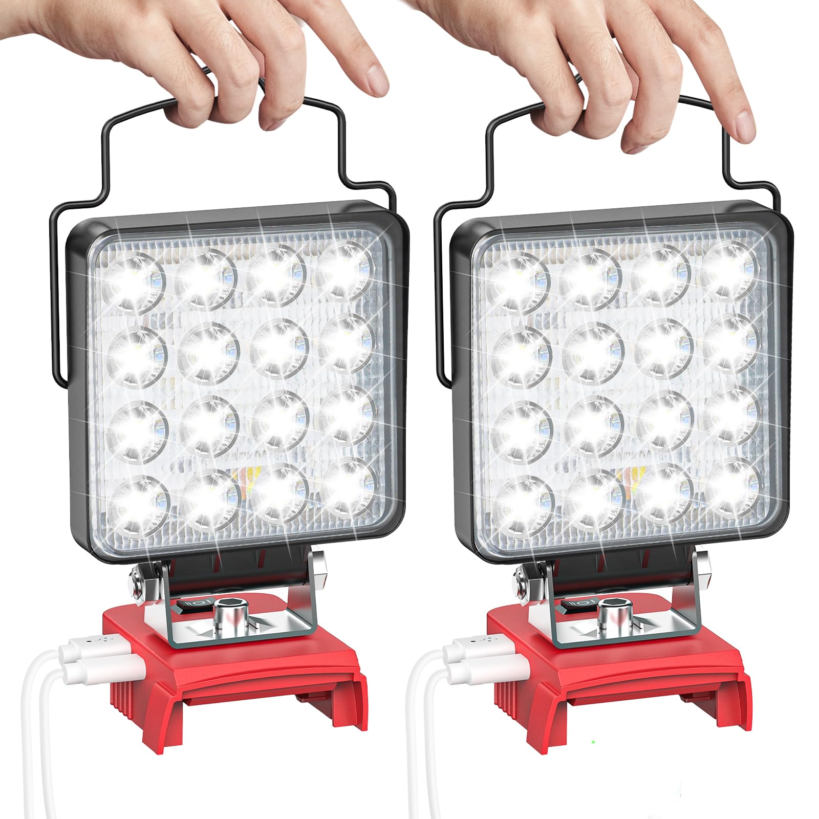 2PCS LED Work Light Compatible with Milwaukee 18V,112W 11200LM