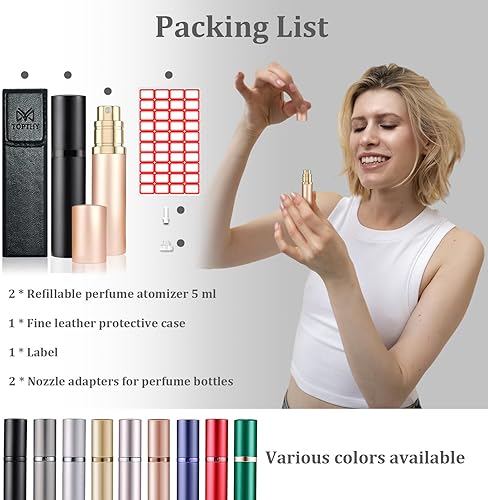 Miniatura 2 de Botella de perfume de viaje recargable, portátil, tamaño de viaje, atomizador, dispensador de perfume, pulverizador de perfume de bolsillo para