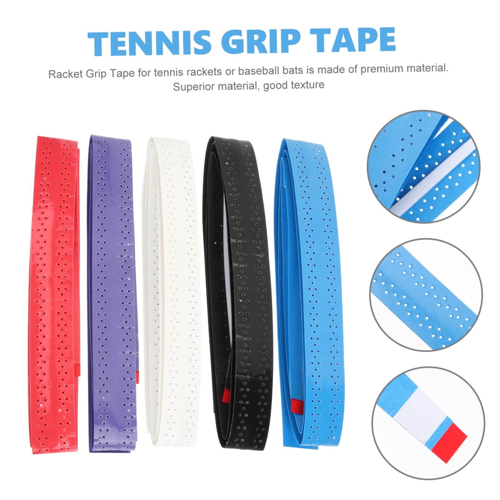 BESPORTBLE Cinturino per Racchetta da Badminton Nastro per Impugnatura A Paddle Pickleball Manico della Racchetta da Tennis Presa Manubrio Palline da Tennis Smorzatori Eva