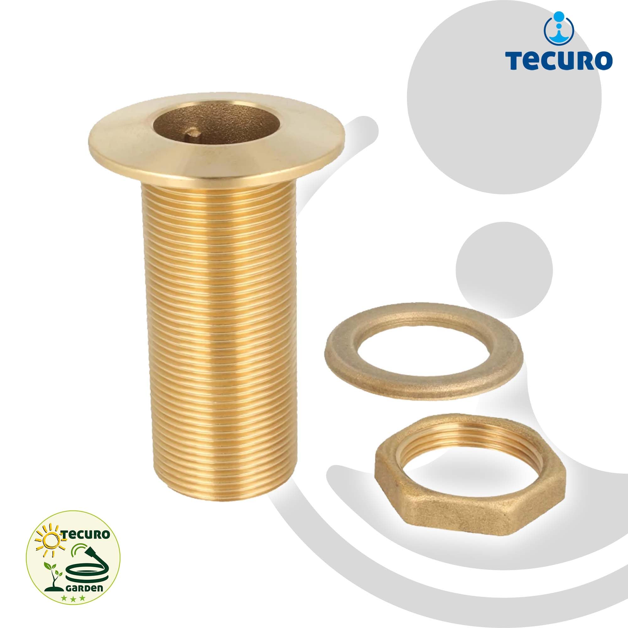 tecuro Przepust zbiornika z 1 cal AG x 100 mm, mosiądz - 710598