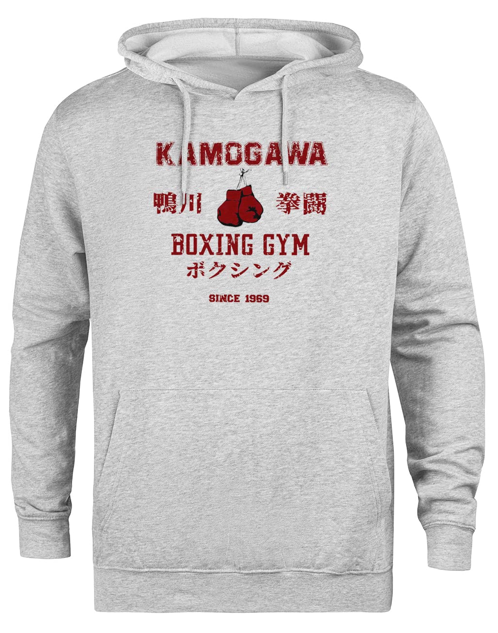 Kamogawa Boxing Gym Felpa con Cappuccio Grigia Unisex Giacca con Cappuccio Ecologica