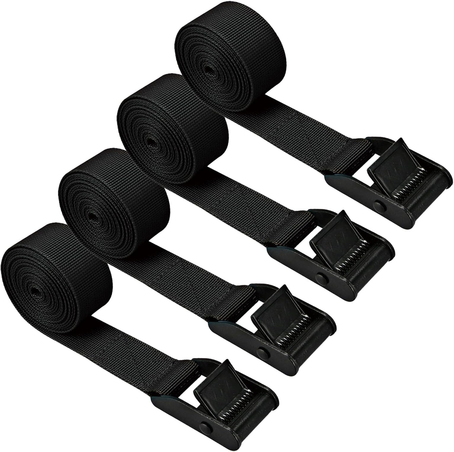 Premium Lashing Strap Short 1" x 6.5 ft, Cam Buckle Tie Down Straps Heavy Duty Secure Straps up to 700 lbs Capacity for Motorcycle,SUP, Kayak, Canoe, Trailer, Cargo, Truck, Luggage 4 Pcs