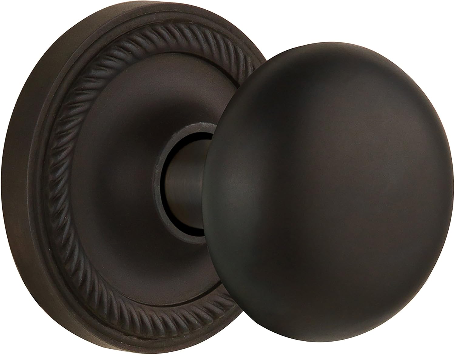 Nostalgic Warehouse Rope Rosette with New York Knob, Single Dummy, Oil-Rubbed Bronze