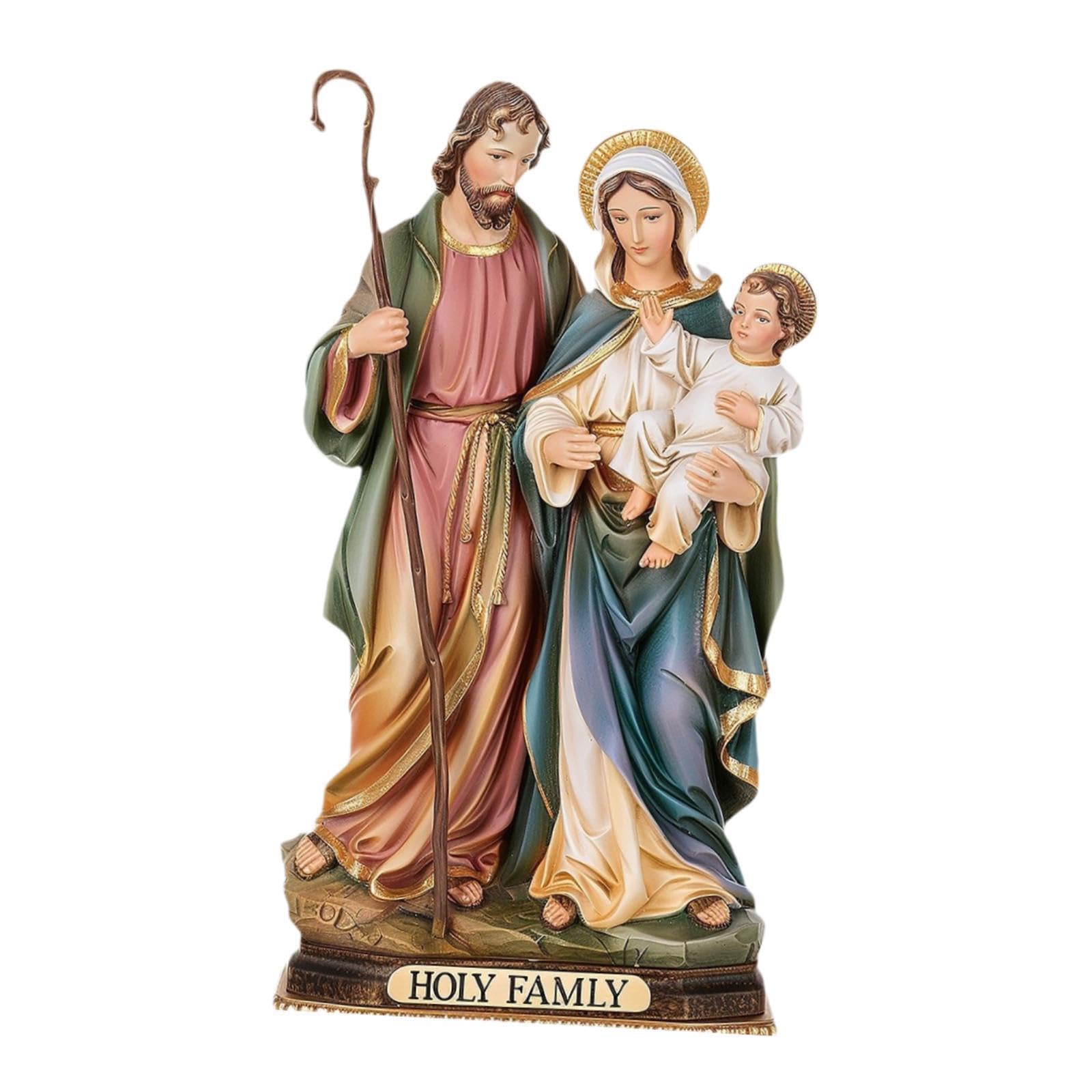 TWISAXC Christmas Desktop Decoration Holiday Home Decor Unique Nativity Scene Jesus Birth Decoration Holy Family Figurine Beautifully Crafted Tabletop Religious Home Decor