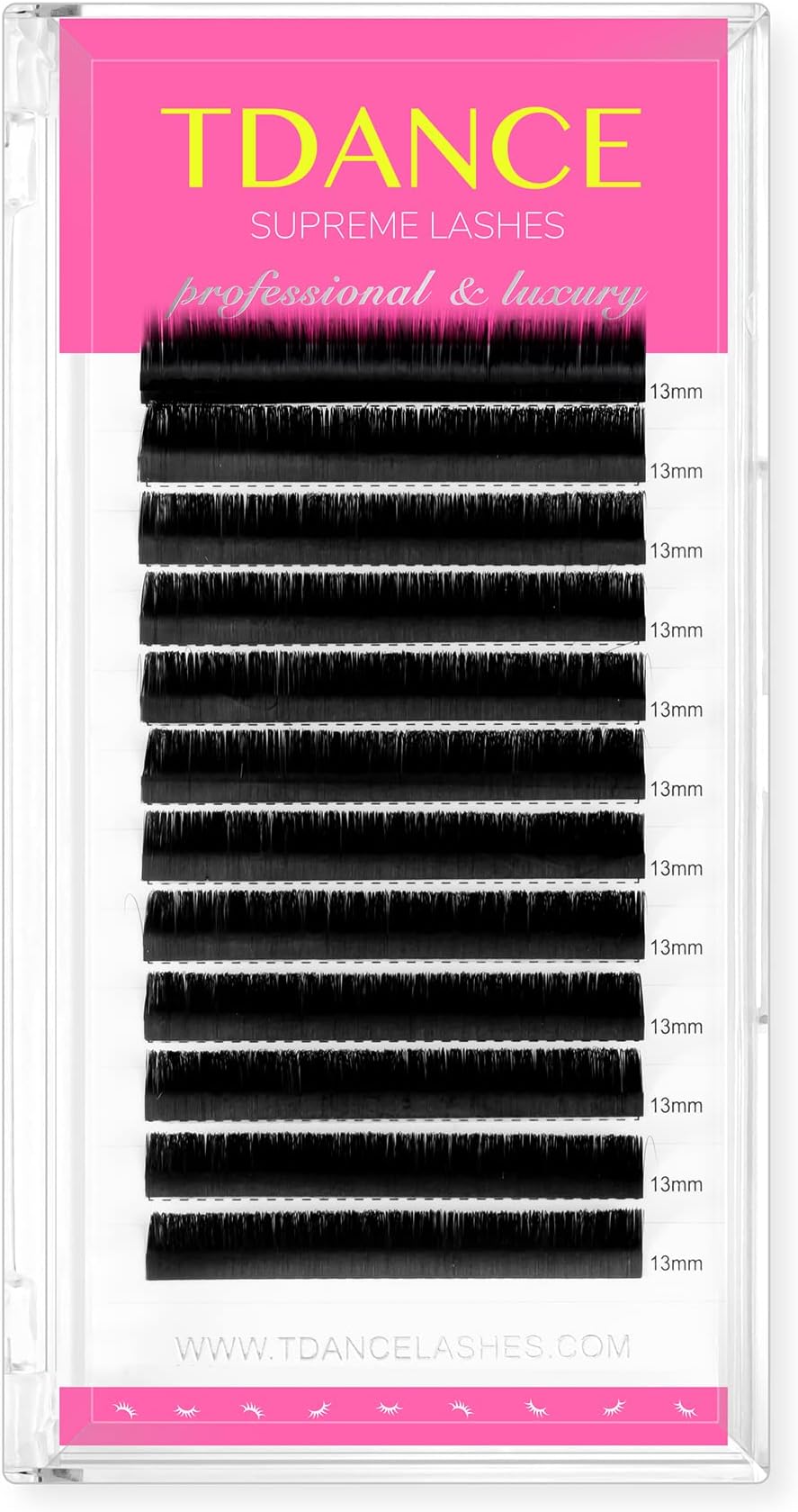 TDANCE Lash Extension Matte Black Eyelash Extension C CC D DD J B L Curl Volume & Classic Lash Extensions 0.03-0.18mm Thickness Professional Salon Use(0.07-DD,9 mm)