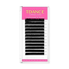 TDANCE Lash Extension Matte Black Eyelash Extension C CC D DD J B L Curl Volume & Classic Lash Extensions 0.03-0.18mm Thickness Professional Salon Use(0.18-CC,17 mm)