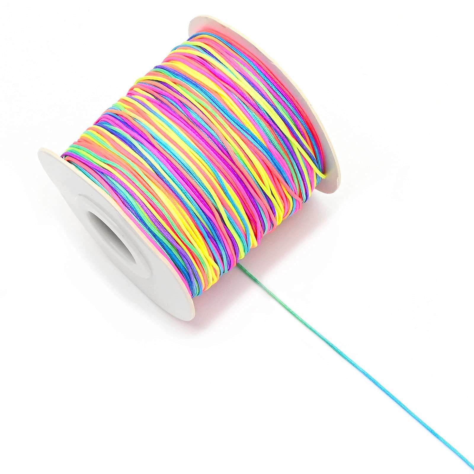Cordoncino Elastico KONMAY Per Gioielli Fai Da Te – Gomma Rivestita 2 Mm, 40 Metri, Colore Arcobaleno, Per Bracciali E Perline