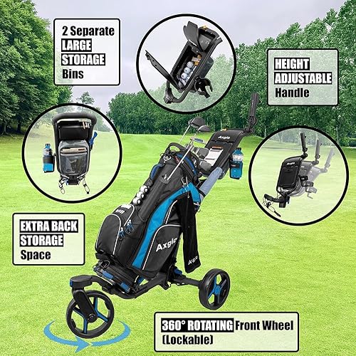Miniatura 3 de Axglo V3 - Carrito de golf - Carrito de golf - 3 ruedas - Rueda delantera giratoria - Freno de mano - Ligero