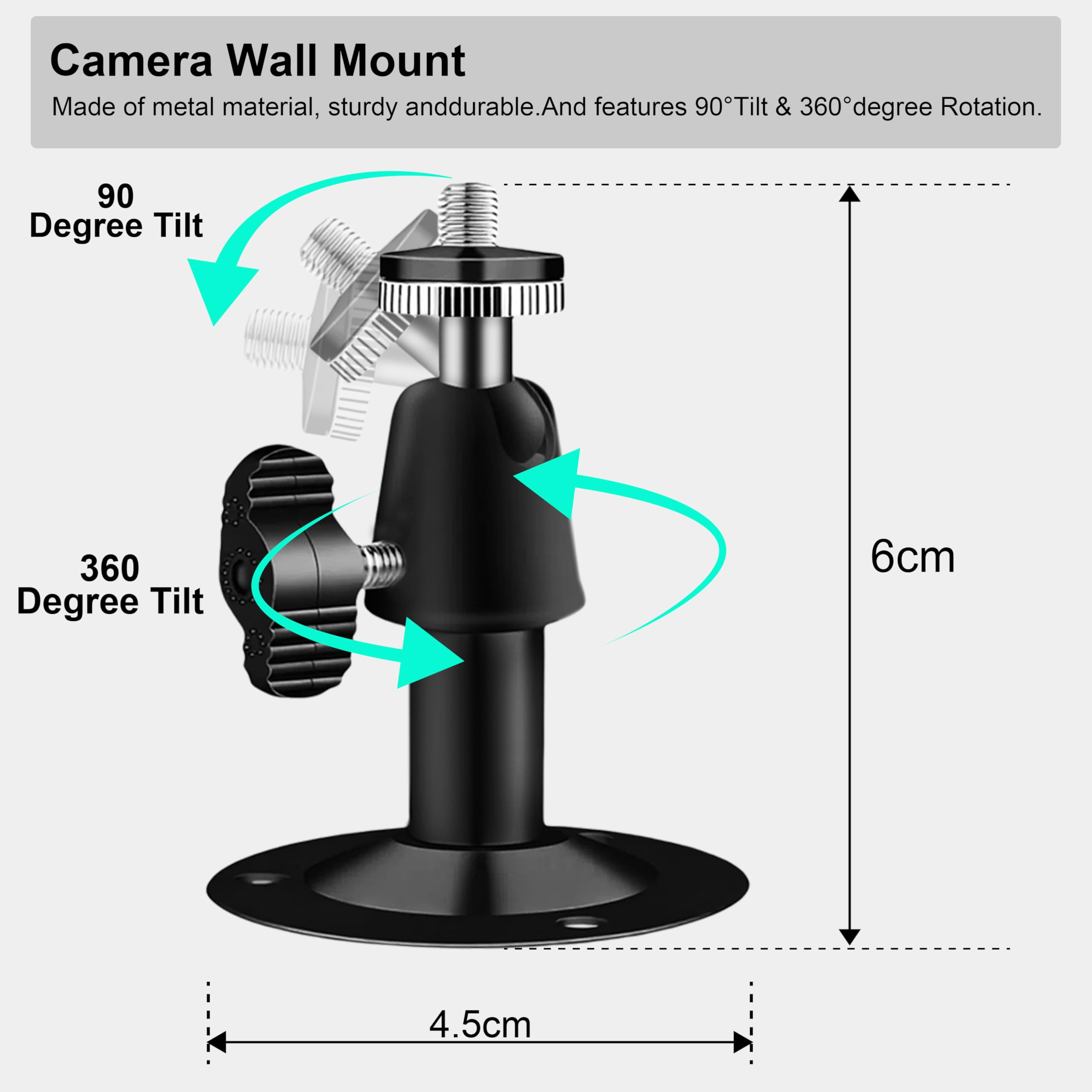 Camera Bracket Mount 6 Pcs Metal Outdoor Indoor Security Wall Mount for Oculus Sensor Arlo Arlo Pro - Image 2