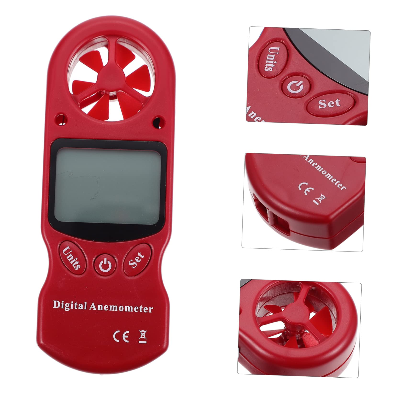 ULTECHNOVO Termoigrometro Digitale Mini Portabile in Plastico con Misurazione Umidità e Velocità Vento, Dotato di Girante a 6 Pale e Custodia, per Impianti di Ventilazione e Lavori Outdoor