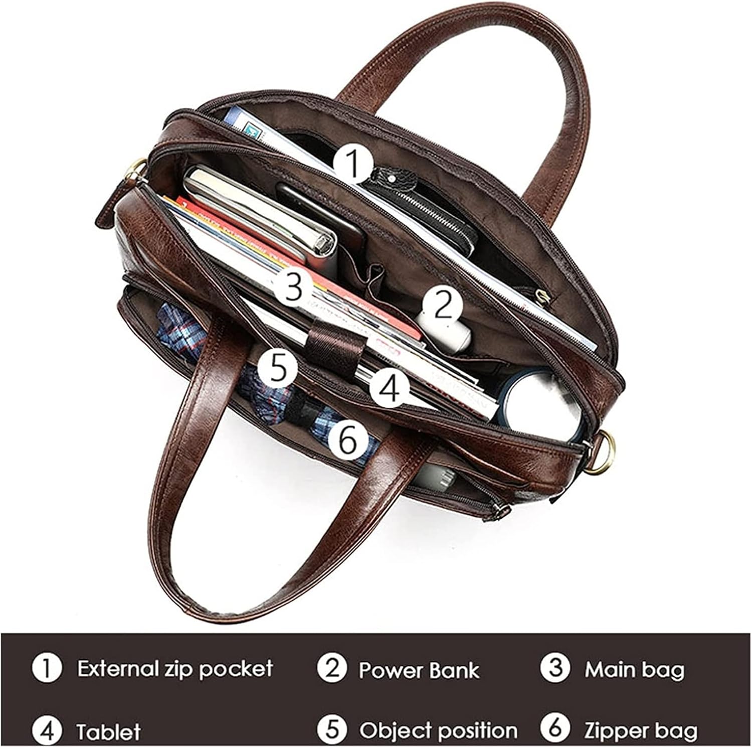 Leather Laptop Briefcase Shoulder Messenger Bag Business Computer Satchel Handbag Crossbody bag