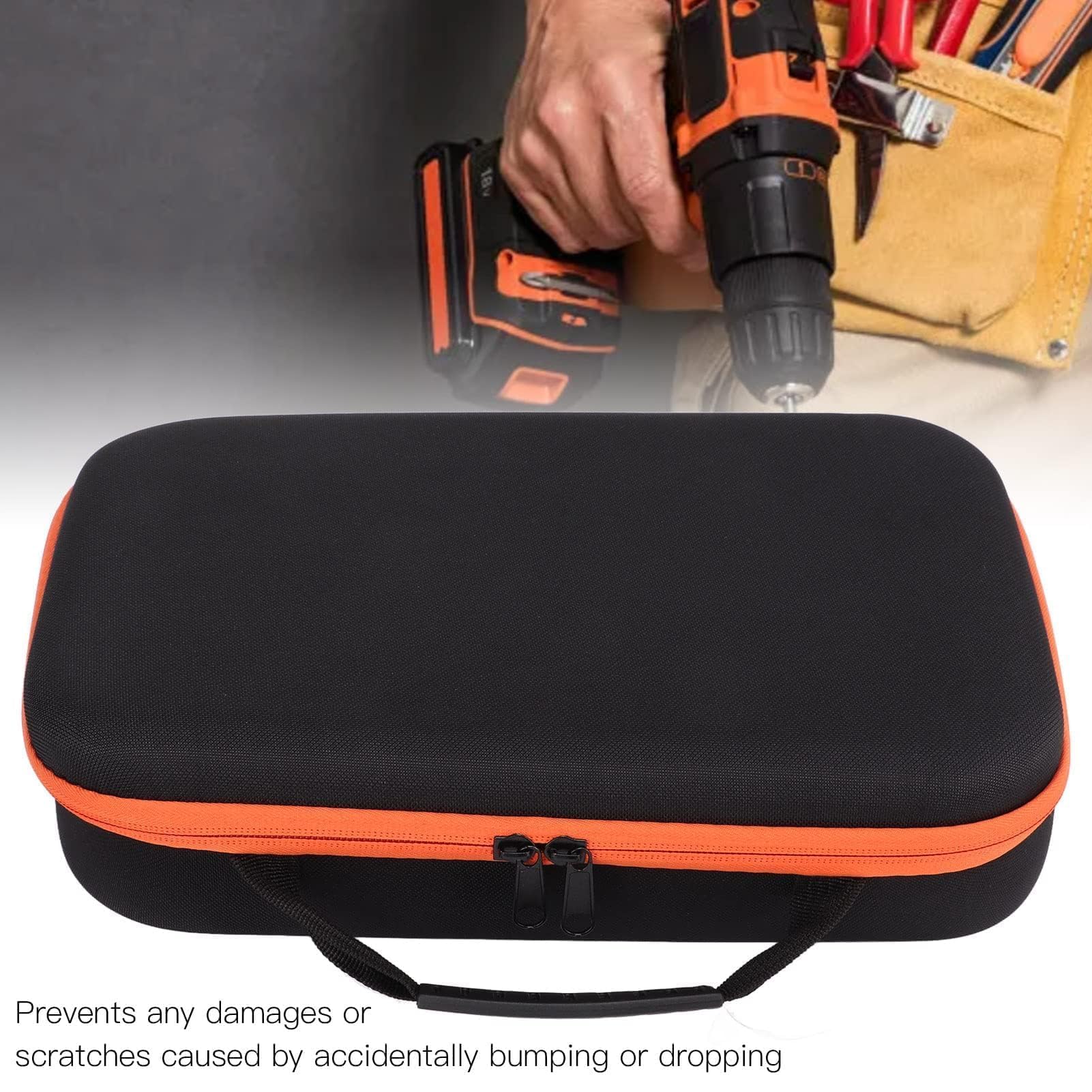 Agatige Étui de Stockage pour Perceuse électrique, Sac Pochette à Outils Sac Conteneur à Outils Oxford Tissu Accessoire Mallette de Rangement Outils de Coupe Organisateur de Stockage (L)