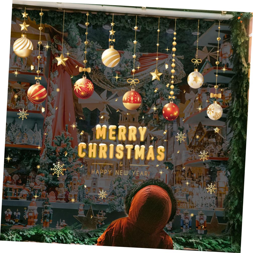 TOPBATHY 20 Hojas Pegatinas navideñas calcomanías navideñas para ventanas vacaciones pegatinas de pared adornos navideños christmas stickers decoración ventana se aferra para navidad